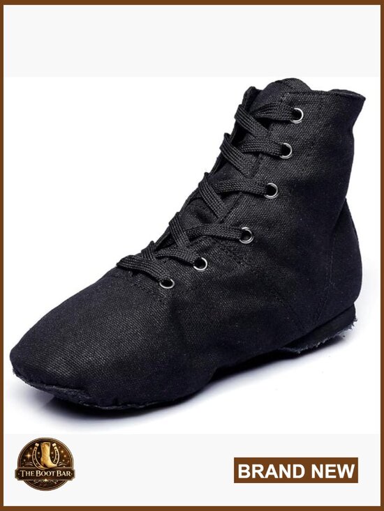 Shoes - Women's Jazz Dance Boots Split Sole Ankle Boots Lace Up High Top Character Shoes